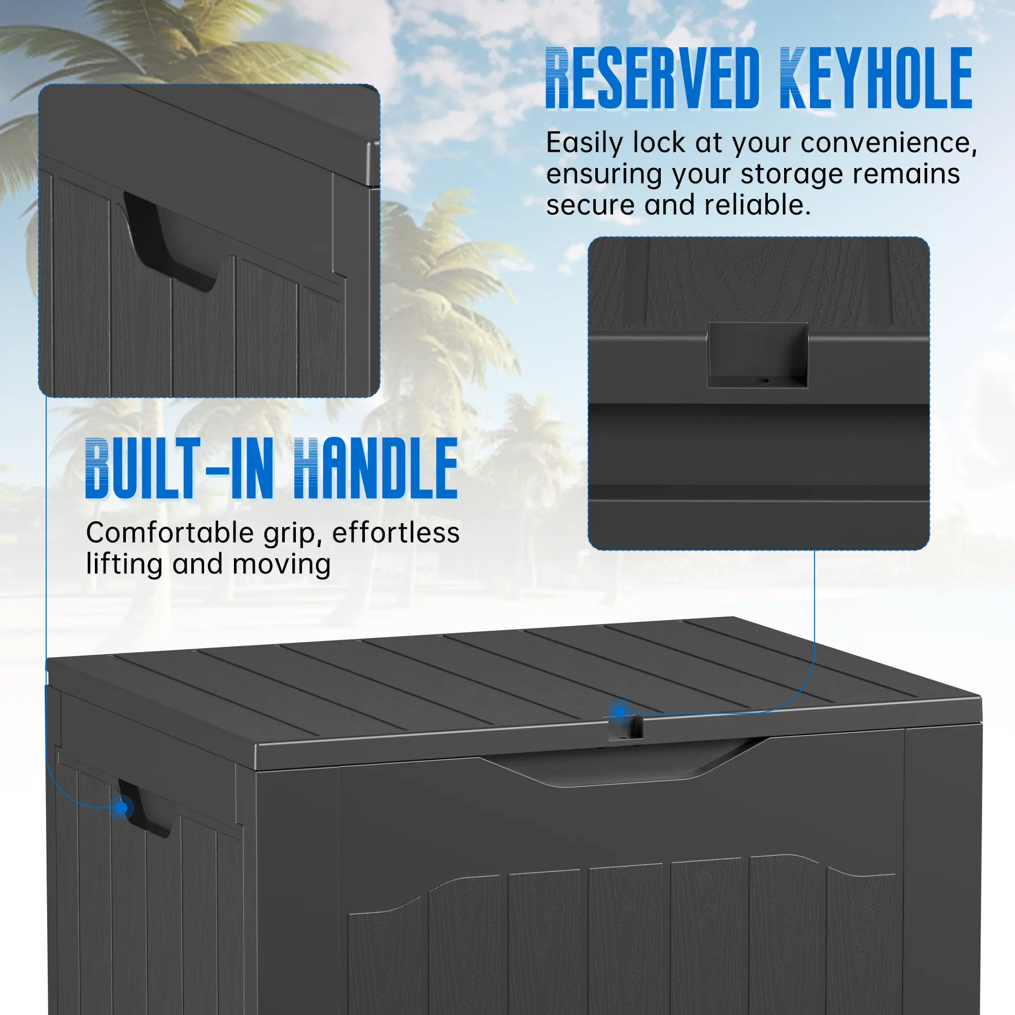 All-Weather Weatherproof Patio Deck Box (132L Lockable Parcel Delivery Station) - Image 4